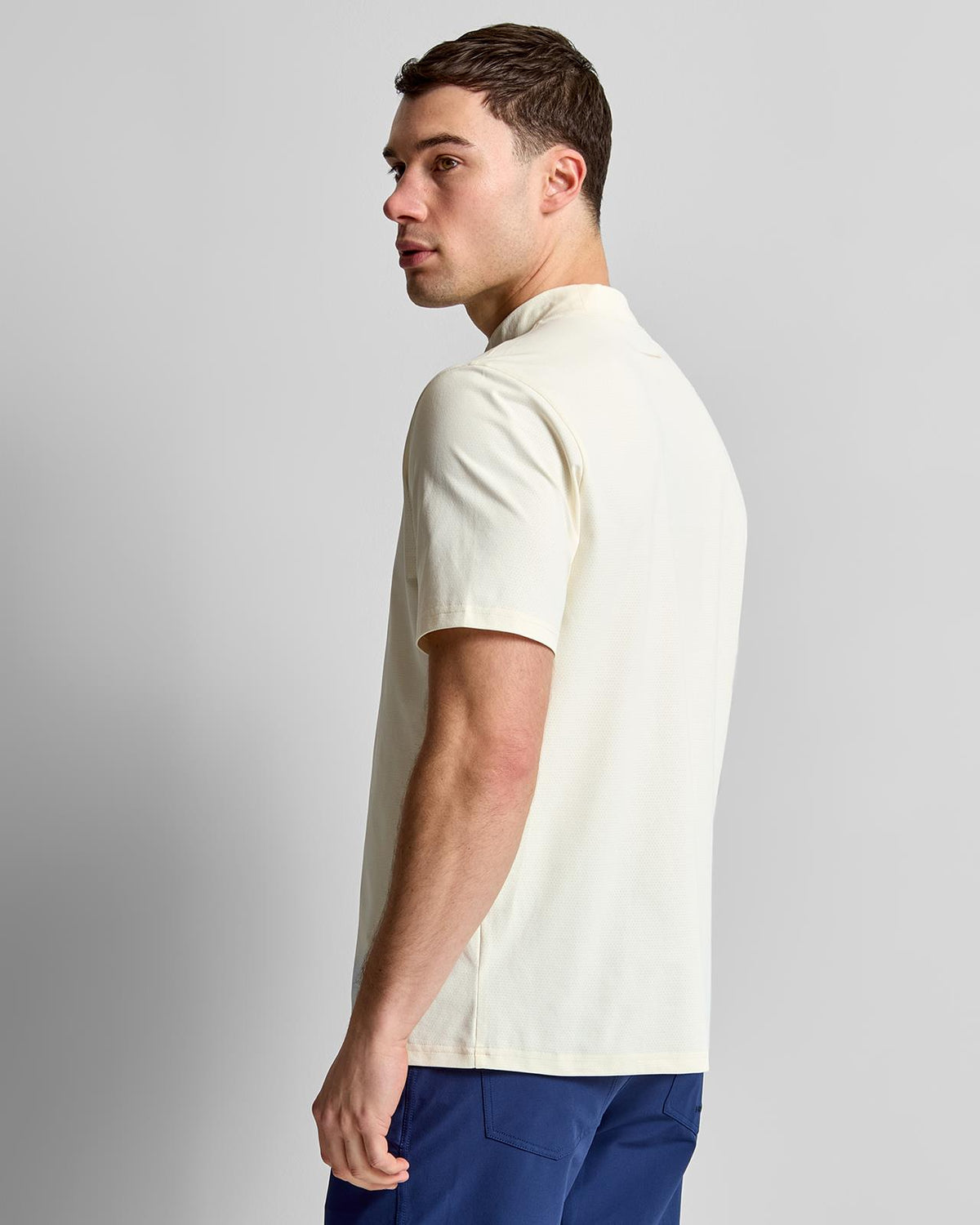 Mock Neck T-Shirt Cream
