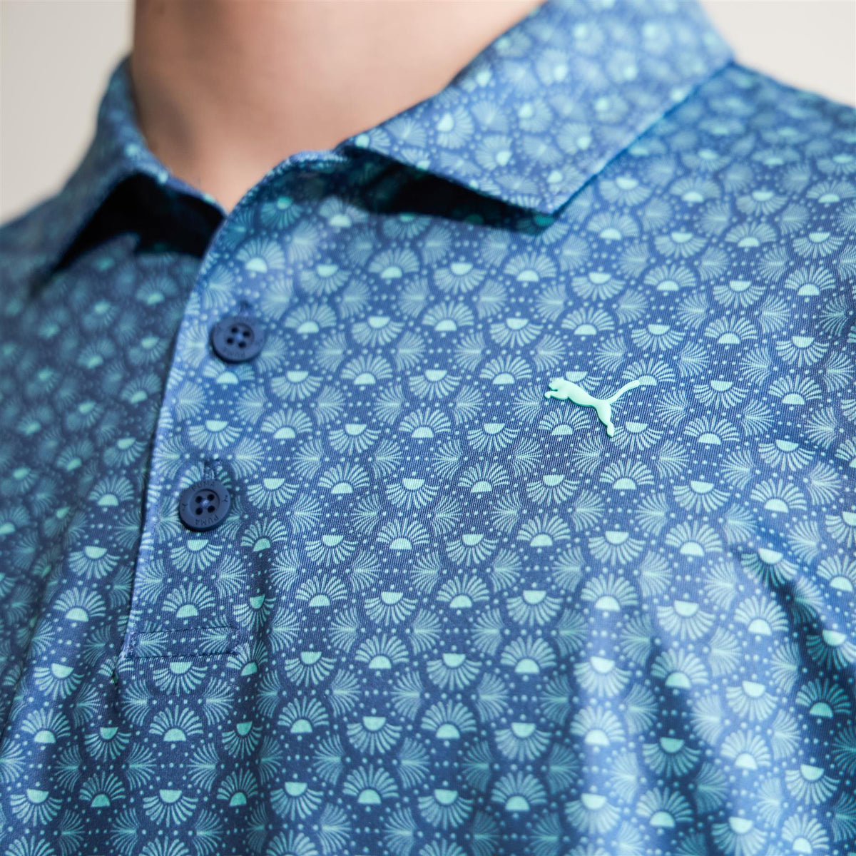 Boys Mattr Scallop Polo Shirt Dark Indigo/Mint Jelly