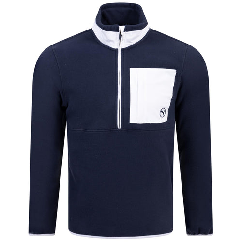 Fleece Quarter Zip Mid Deep Navy/White Glow - AW24