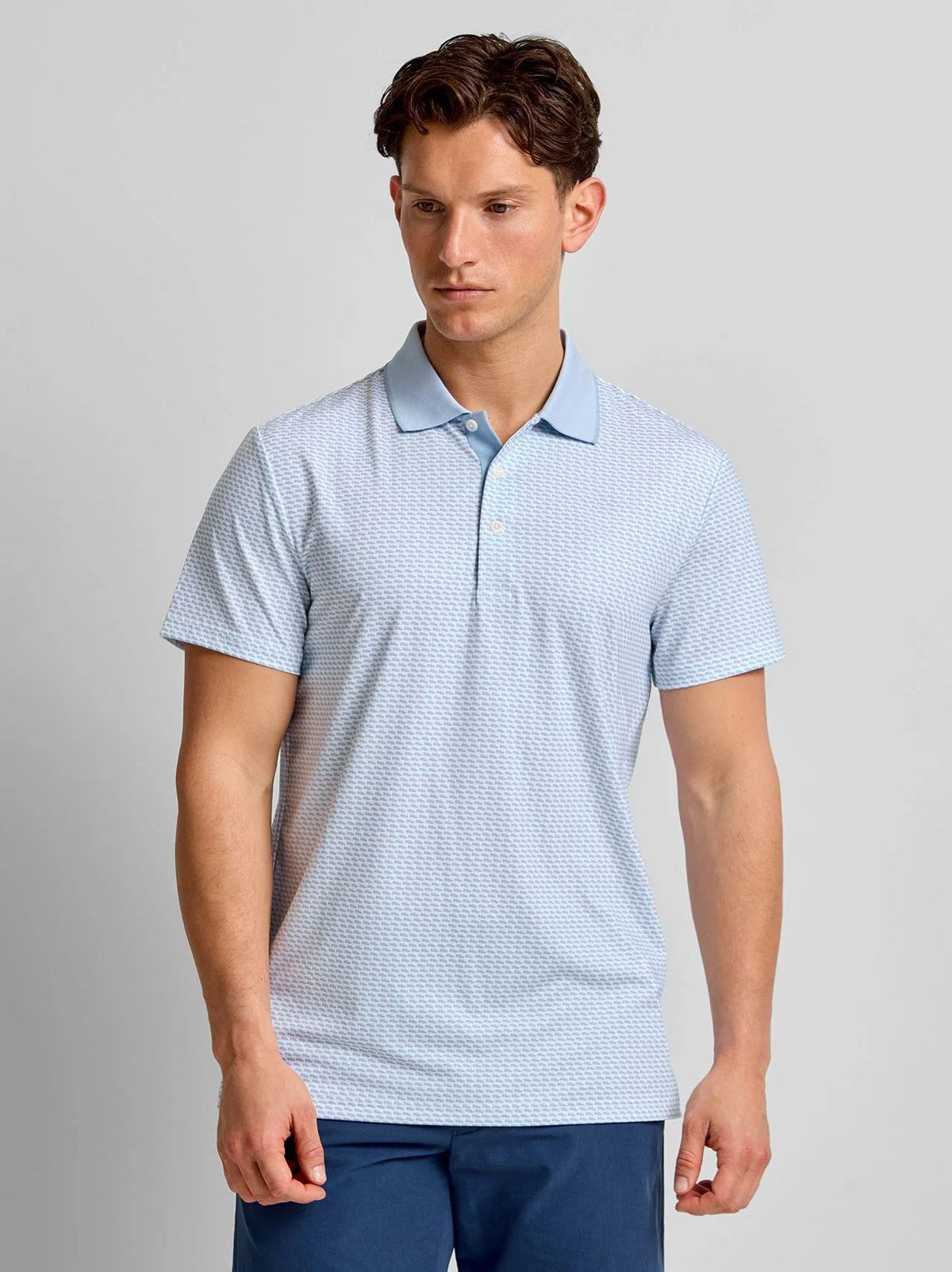 RLX Tailored Fit Airflow Polo Office Blue Penny Loafer