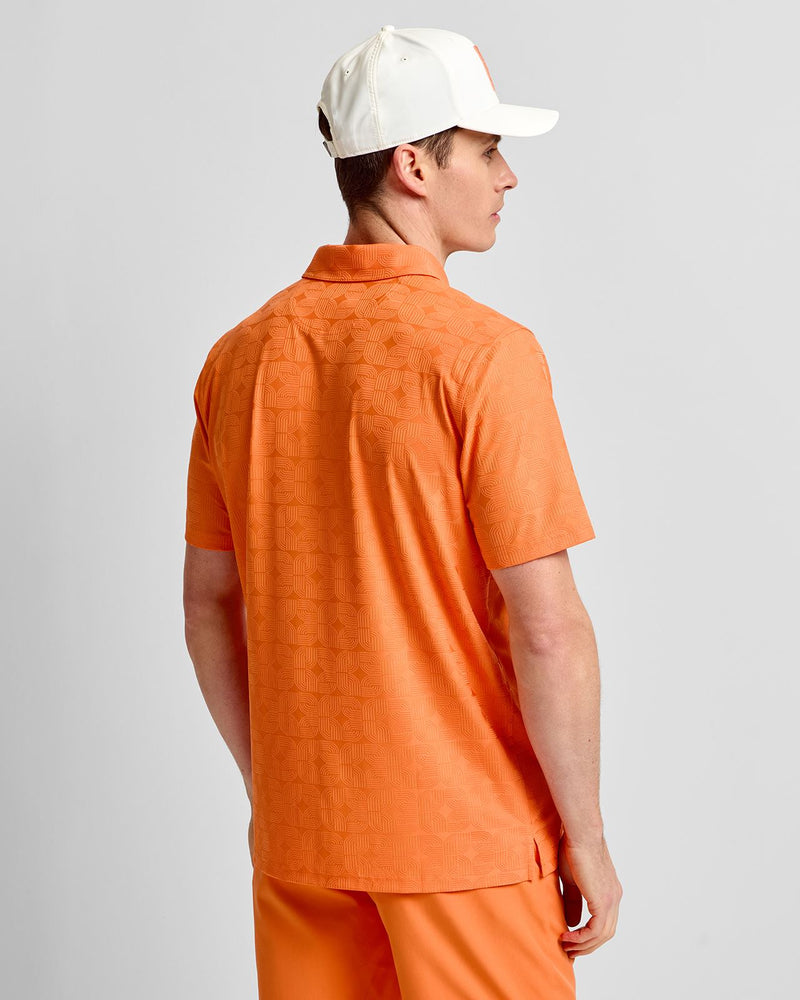 MATTR Deco Jacquard Polo Shirt Melon Glow