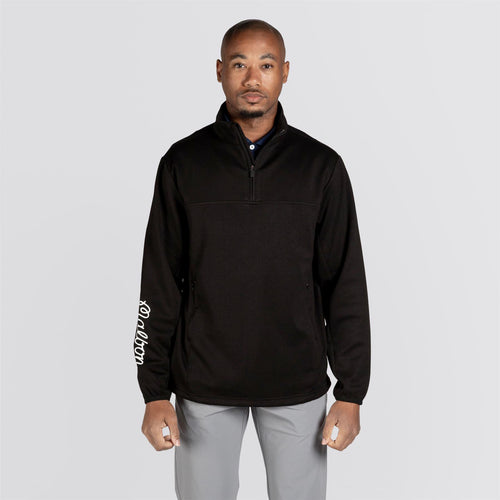 Evergreen Poly Quarter Zip Black