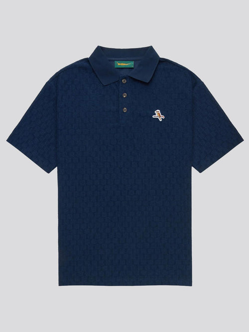 Kooka Jacquard Terry Polo Navy