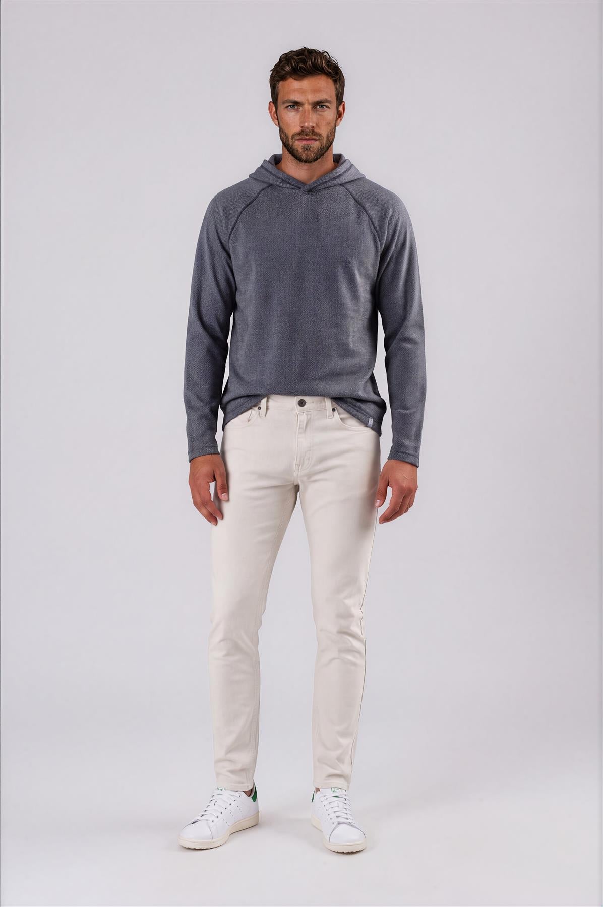 Palmer Performance Hoodie Charcoal Herringbone