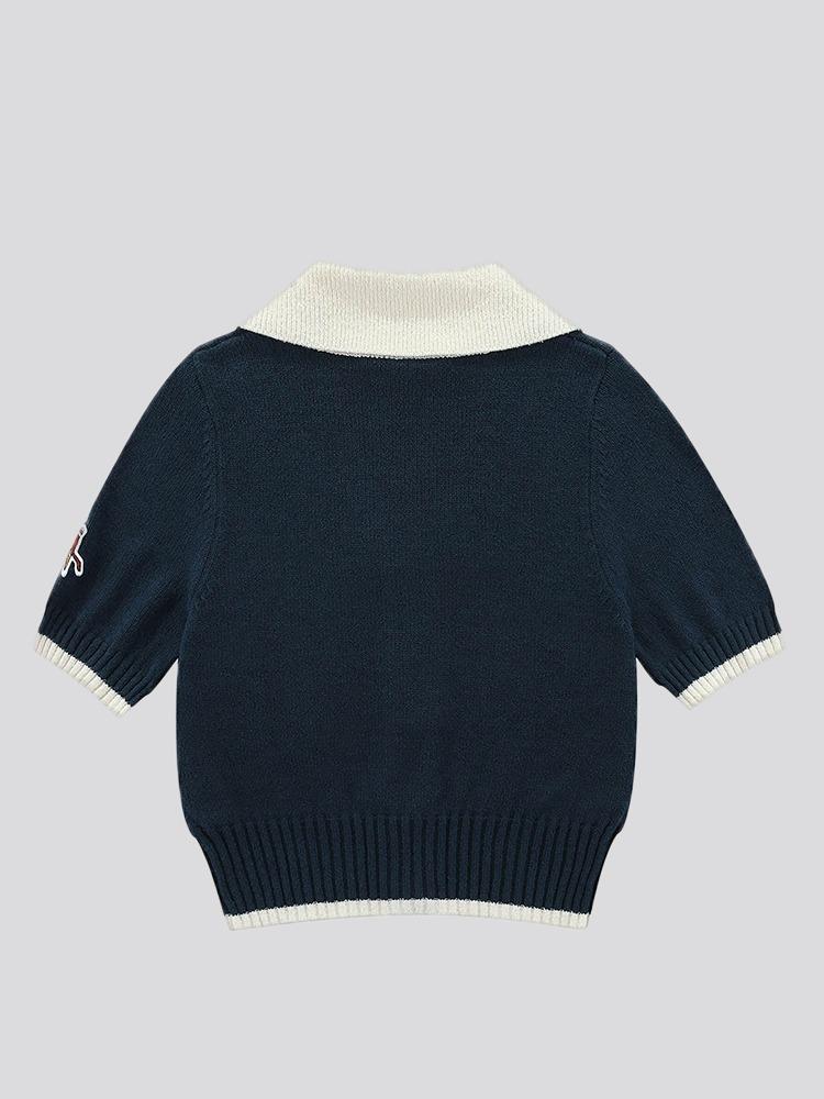 Riviera Knit Polo Navy/White