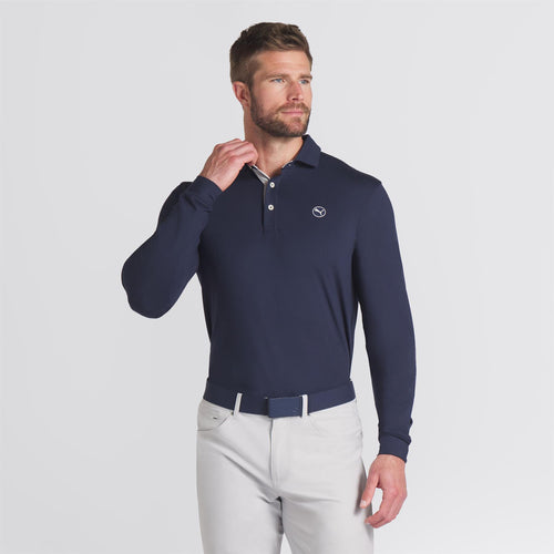 Cloudspun LS Midweight Polo Deep Navy/Ash Grey