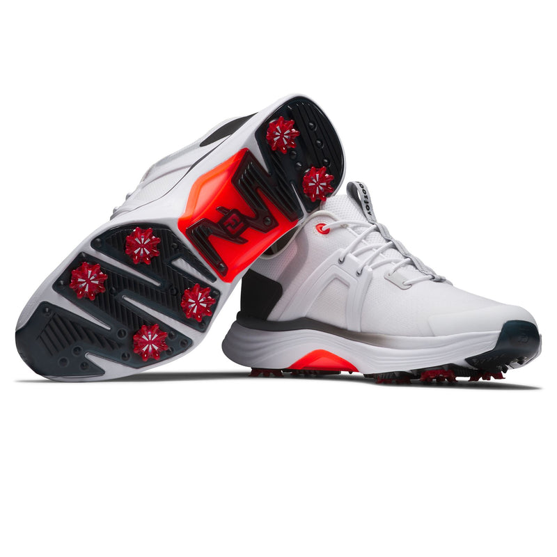 Hyperflex Spiked Golf Shoes White/Black/Red