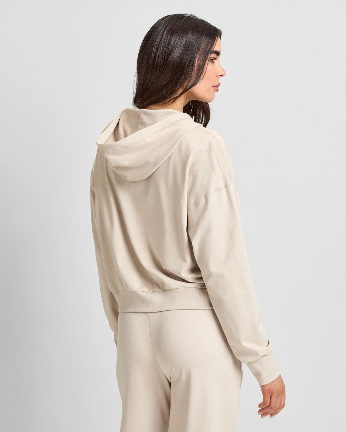 Halo Modern Full Zip Hoodie Ecru Heather