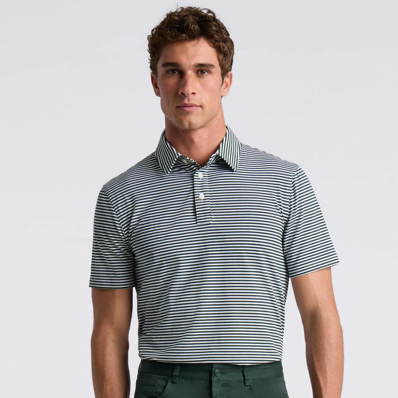 All Play Stripe Stretch Knit Polo Pine