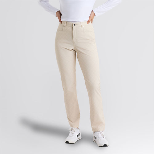 Chie Comfort Trousers 32 Micro R Check Oat