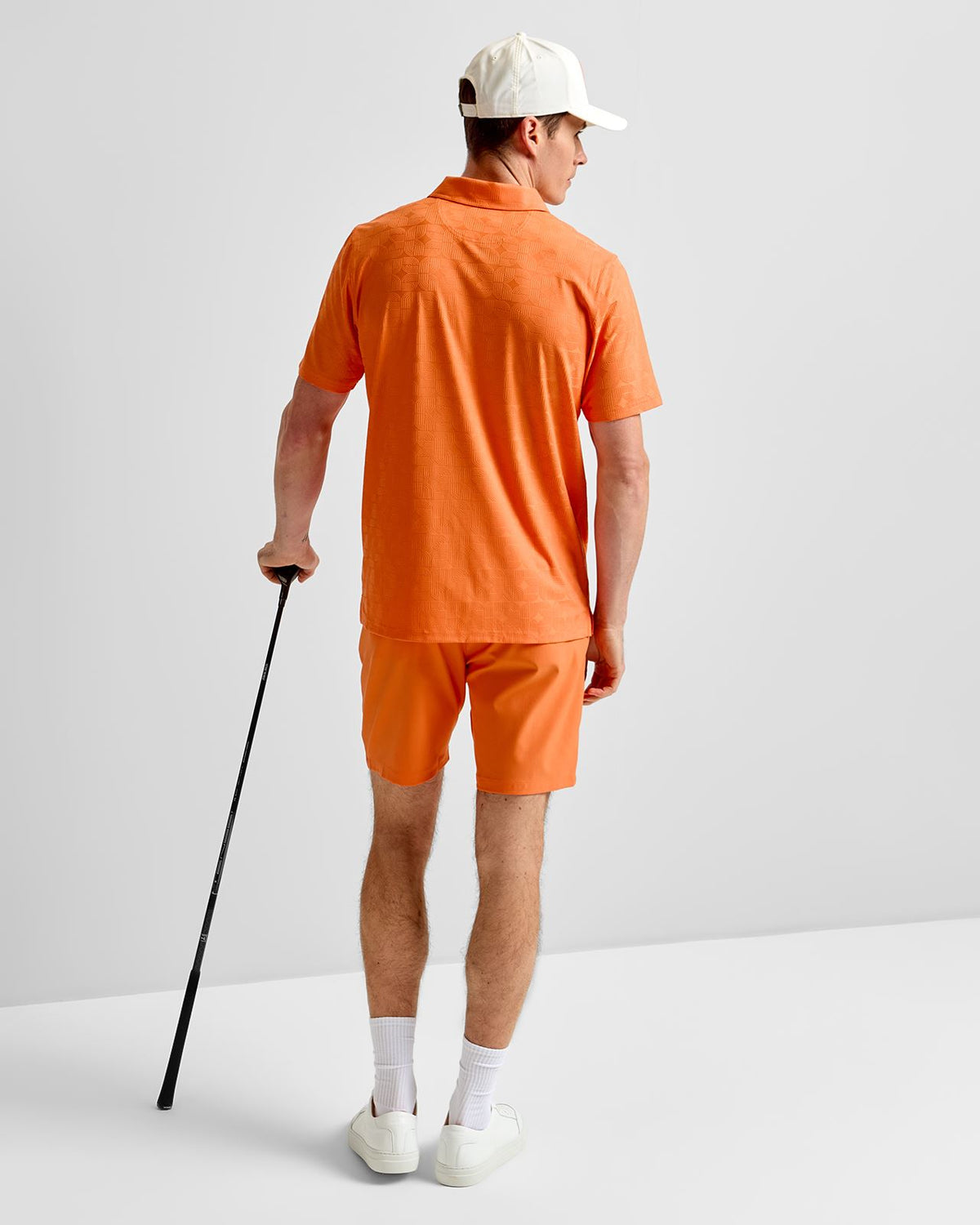 MATTR Deco Jacquard Polo Shirt Melon Glow