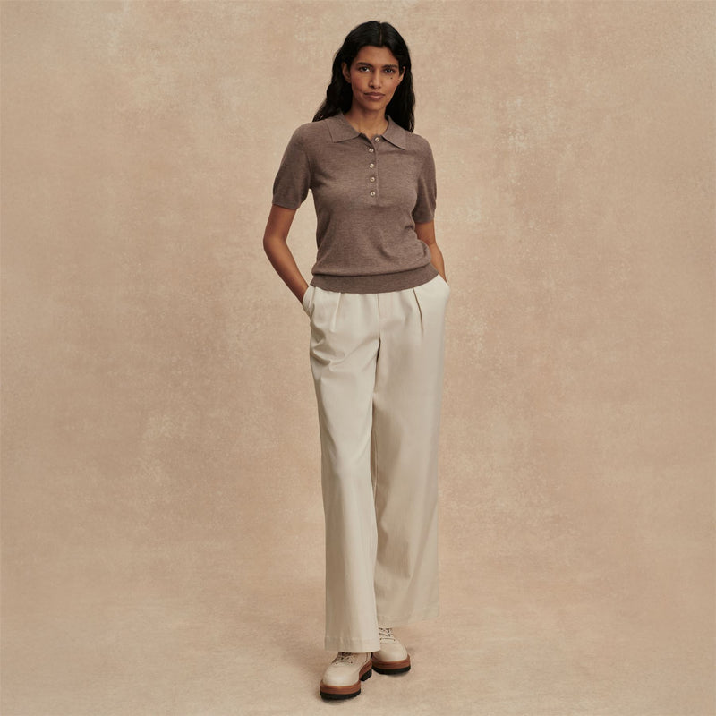 Toni Fine Knit Polo Cinder Marl