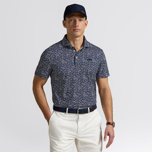 RLX Tailored Fit Micro Toss Floral Polo Refined Navy