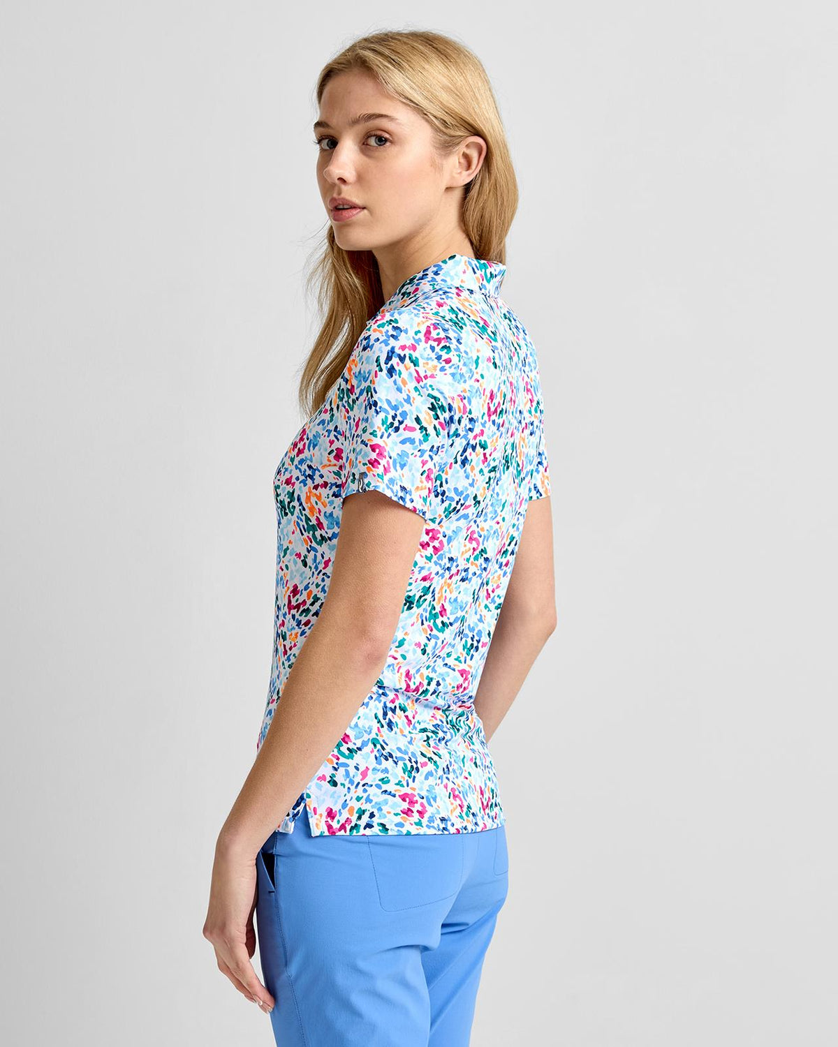Enya Printed Polo White/Poolside