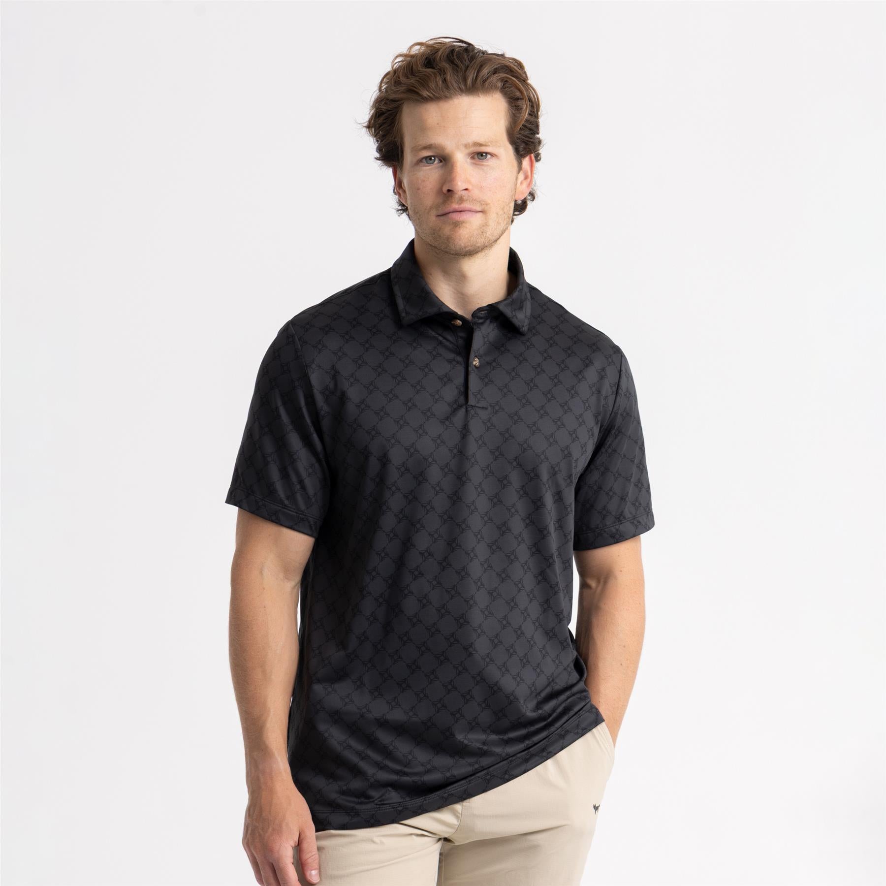 Jordan Sport AOP Golf Polo Black