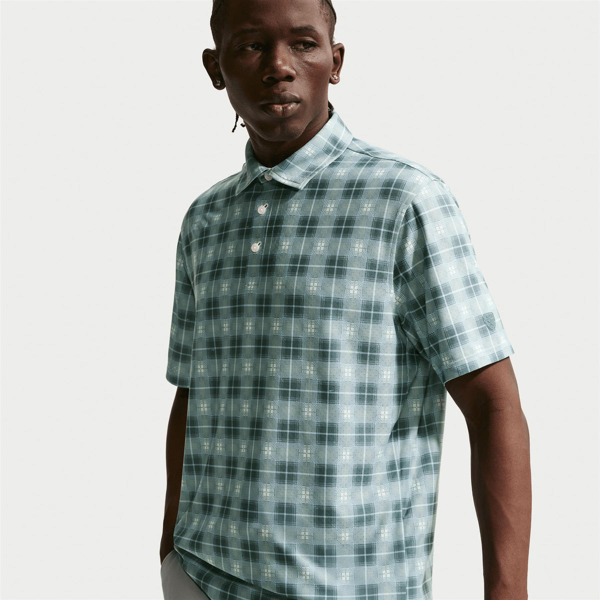 Dri-FIT Tailored Tartan OLC Polo Barely Green/Mineral Slate