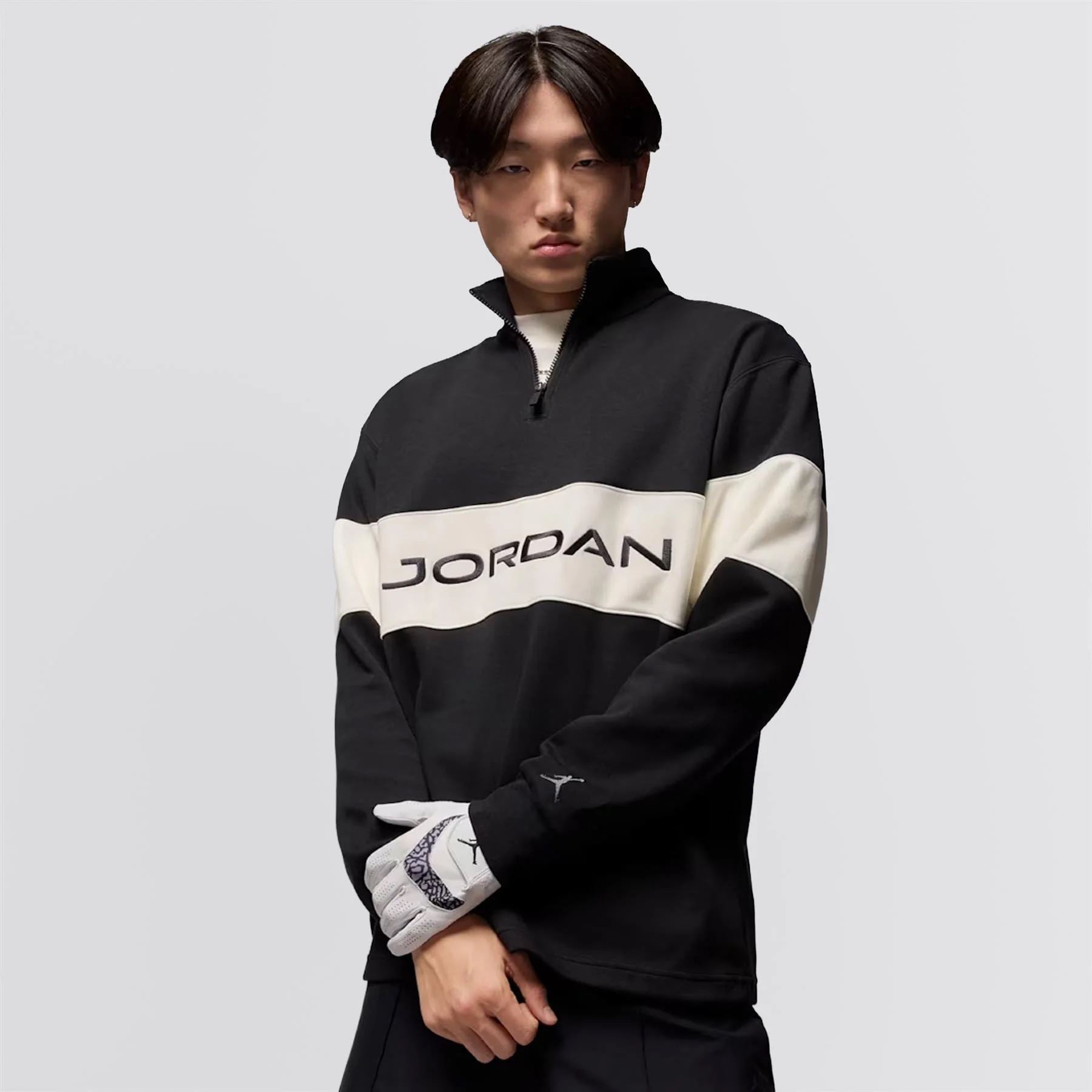Jordan Dri-FIT Golf Half Zip Mid Layer Black/Sail/Dark Shadow