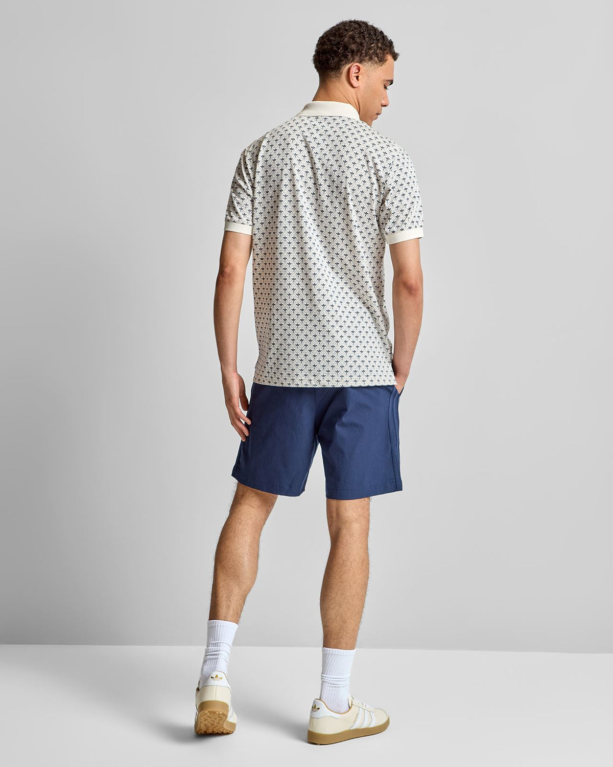 Originals All Over Trefoil Polo Chalk White/Night Indigo