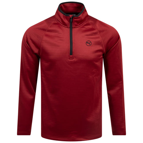 Waffle Fleece Quarter Zip Mid Intense Red - AW24