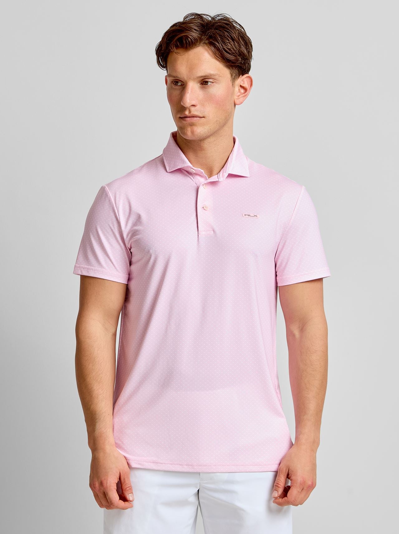 RLX Tailored Fit Lightweight Airflow Polo Carmel Pink Magnolia Diamond