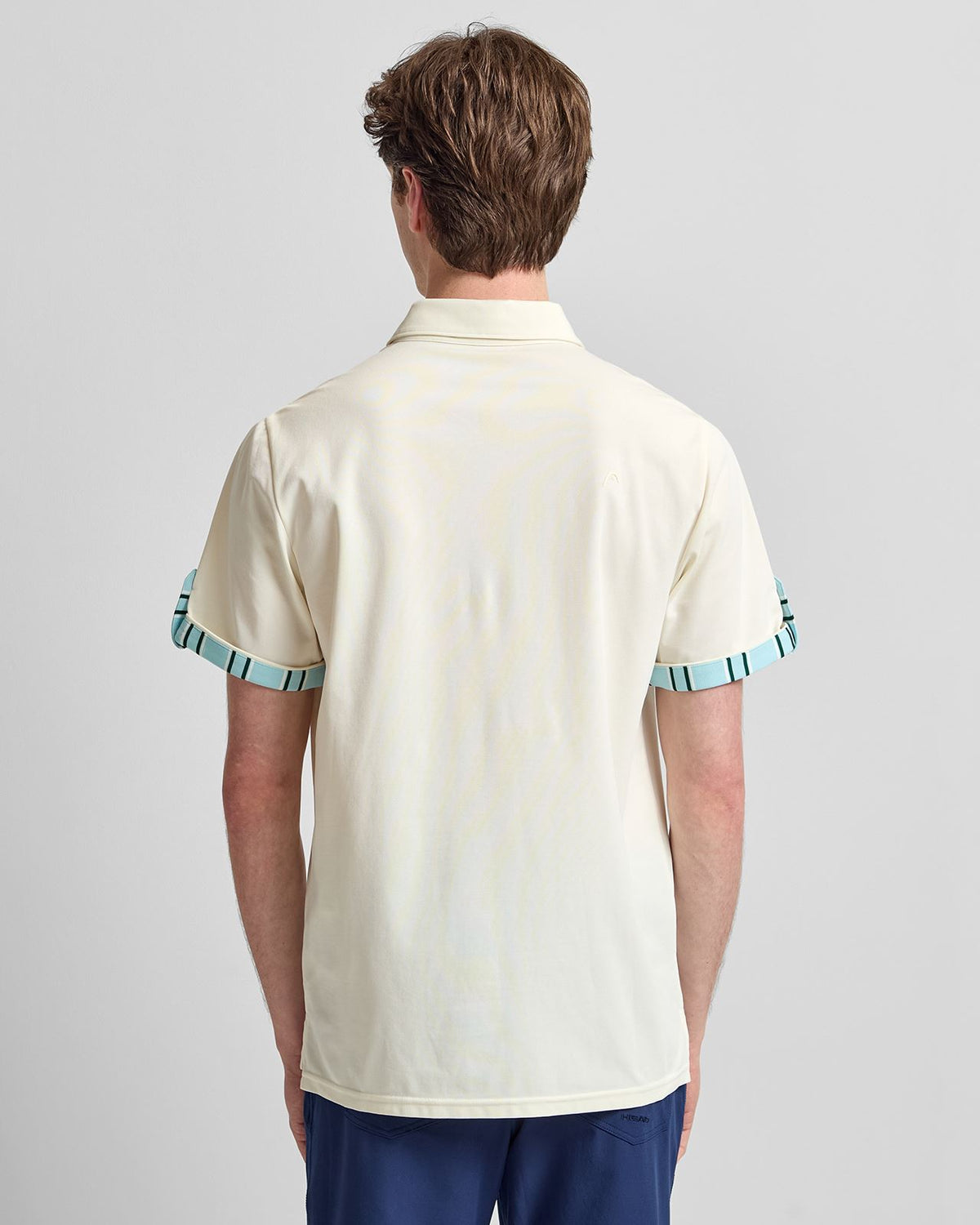 Roll Sleeve Polo Blue Vintage Stripe