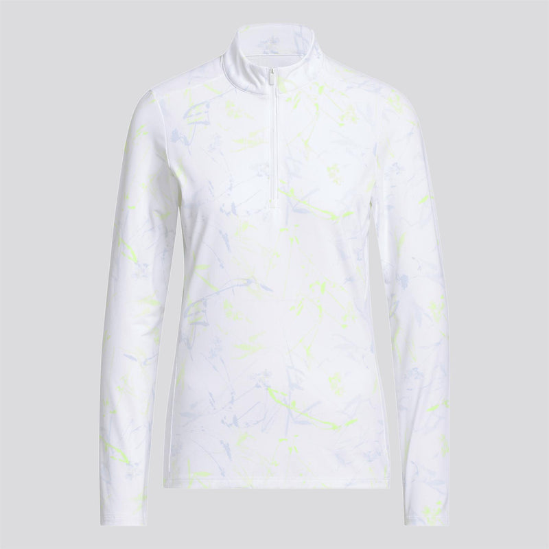 Ultiamte365 Cool Feeling Printed Quarter Zip Mock Neck Frozen Lemon