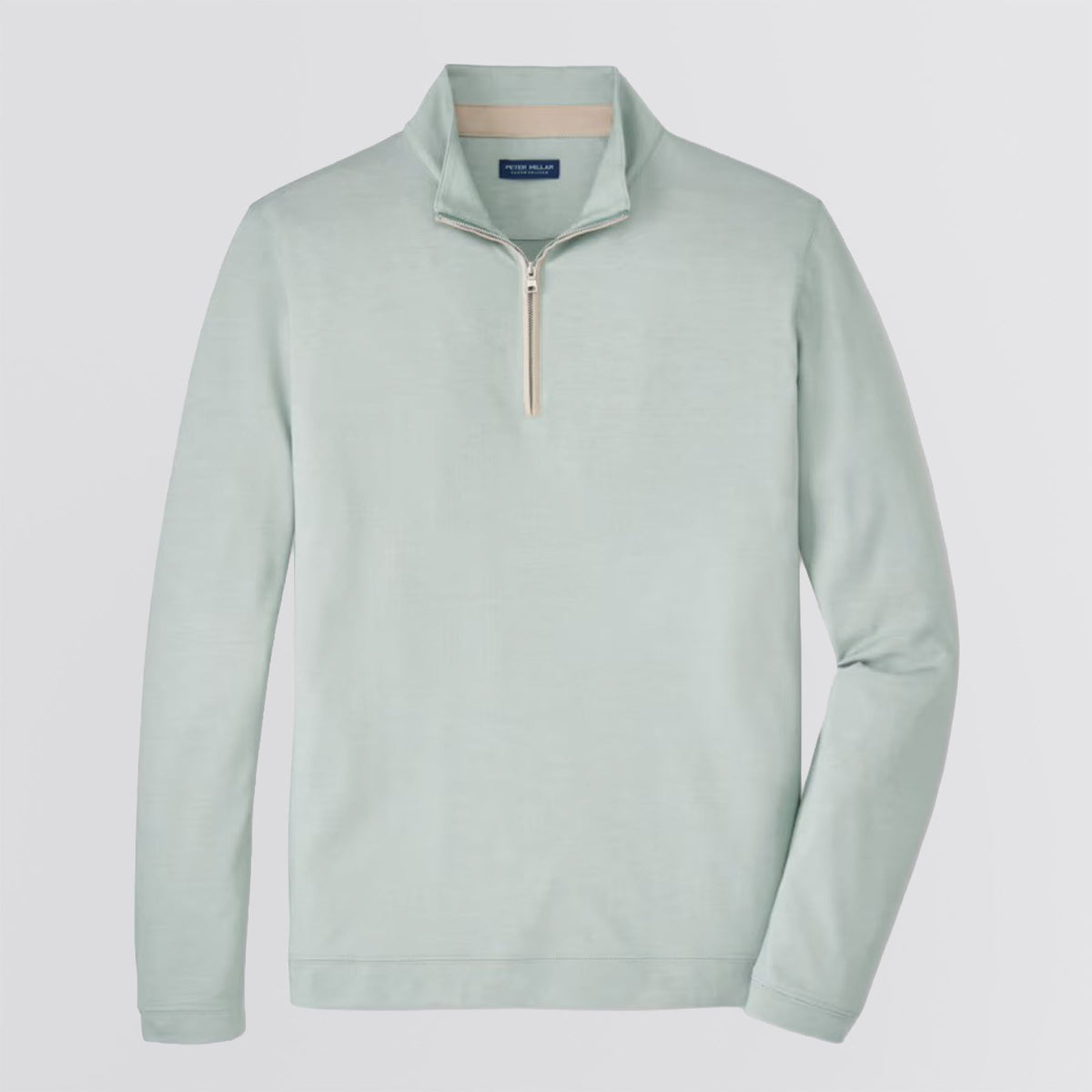 Albatross Cotton-Blend Pique Quarter-Zip Mid Layer Light Willow