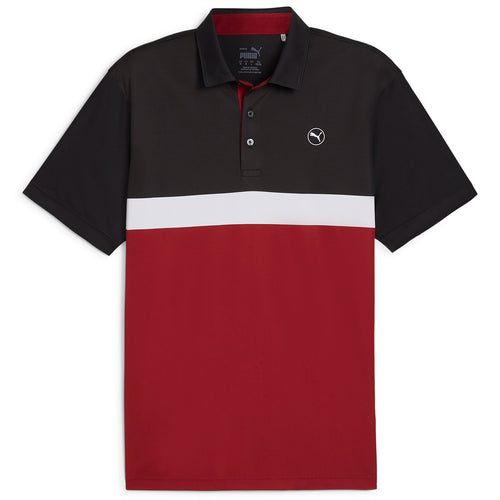 Pure Colourblock Polo Intense Red/Puma Black - AW24