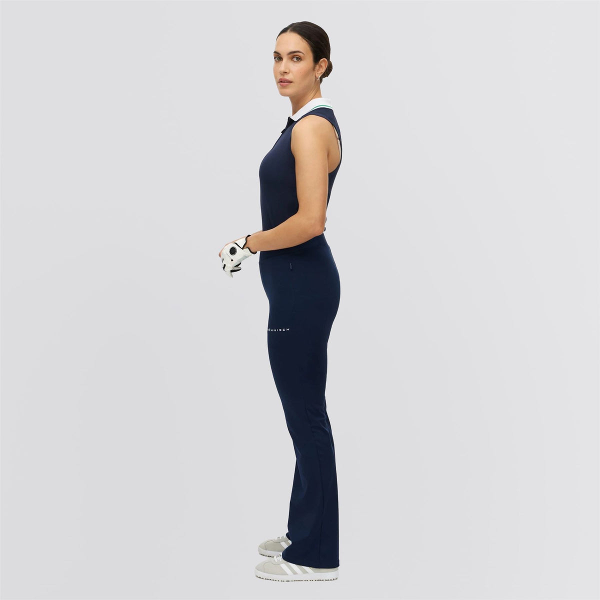 Pull On Flattering Golf Trousers Navy