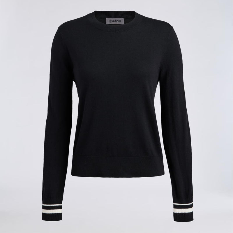Cooling Cotton Crewneck Sweater Onyx