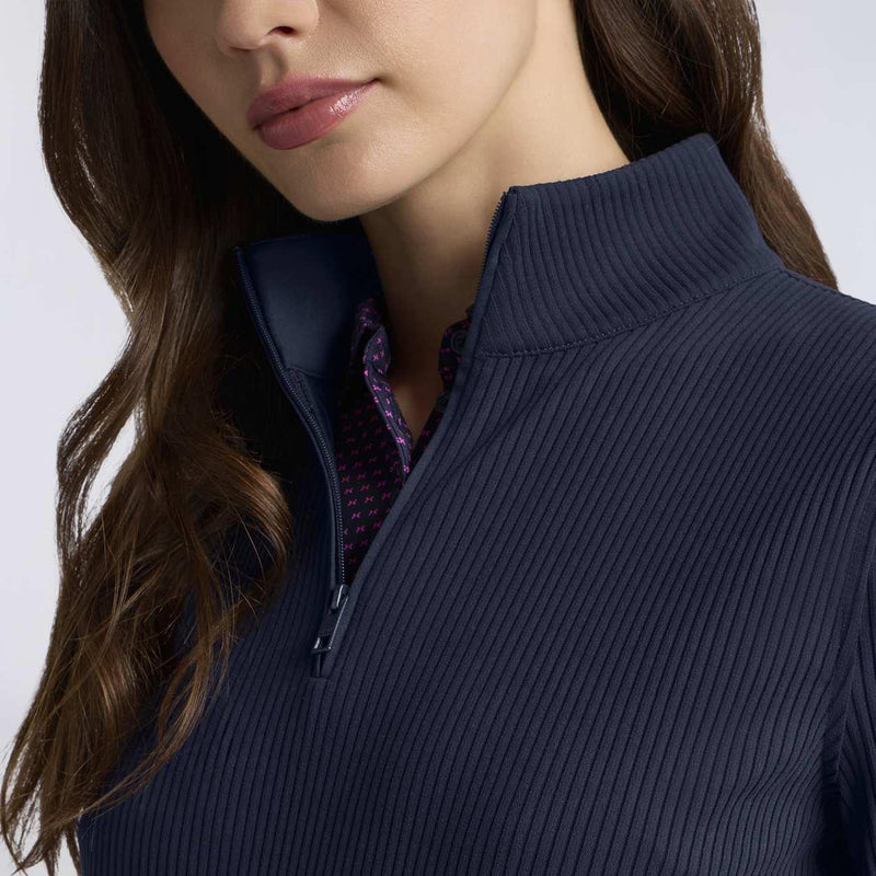 Fitted Rib Quarter Zip Pullover Twilight