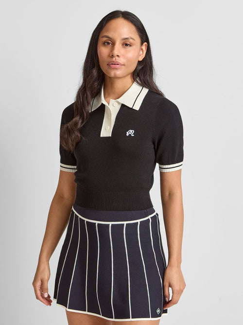 Mikayla Knit Polo Black