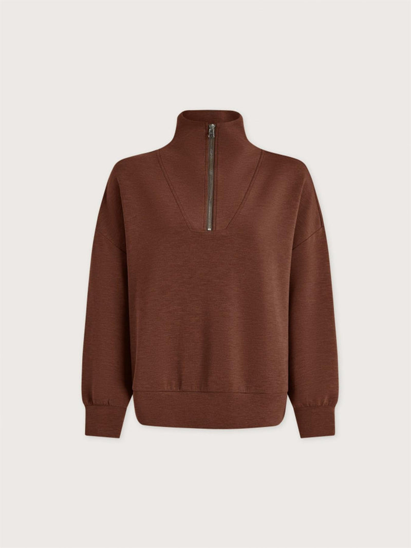 Hawley Half Zip Sweat Golden Bronze Marl