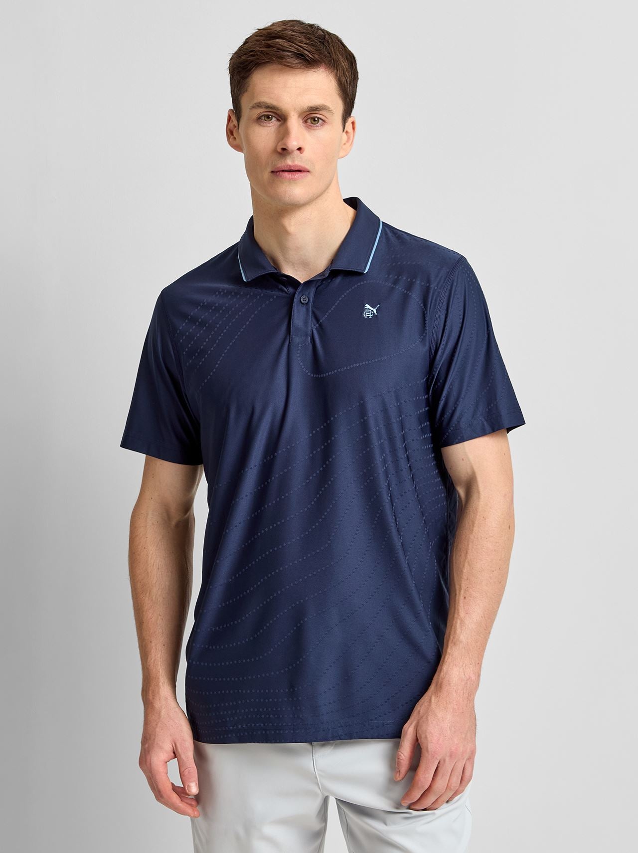 x RC Jacquard Polo Deep Navy
