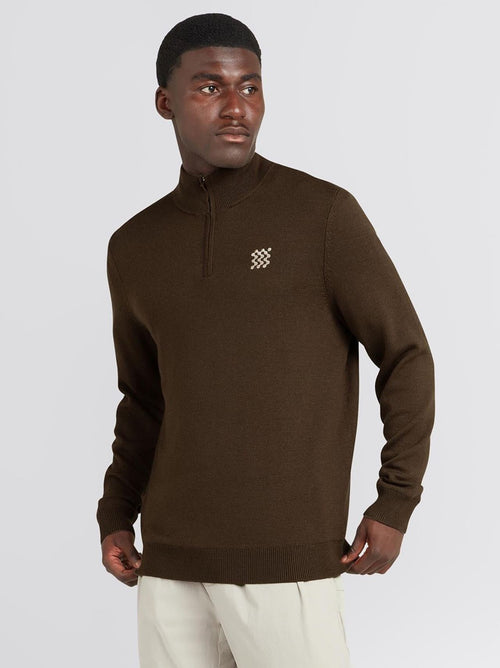 Merino Wool Quarter Zip Windbreaker Hickory