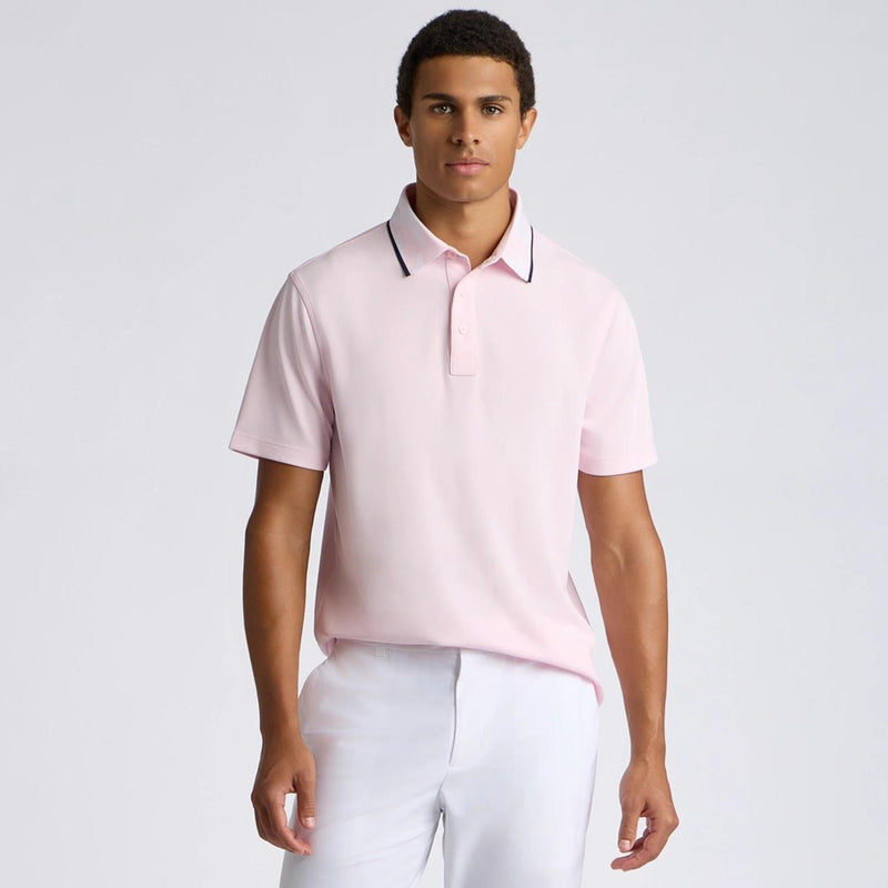 Camo Collar Performance Pique Polo Blush/Snow