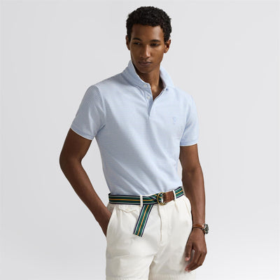 Polo Golf Custom Slim Fit Cotton Polo Office Blue/White
