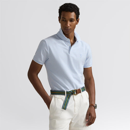 Polo Golf Custom Slim Fit Cotton Polo Office Blue/White