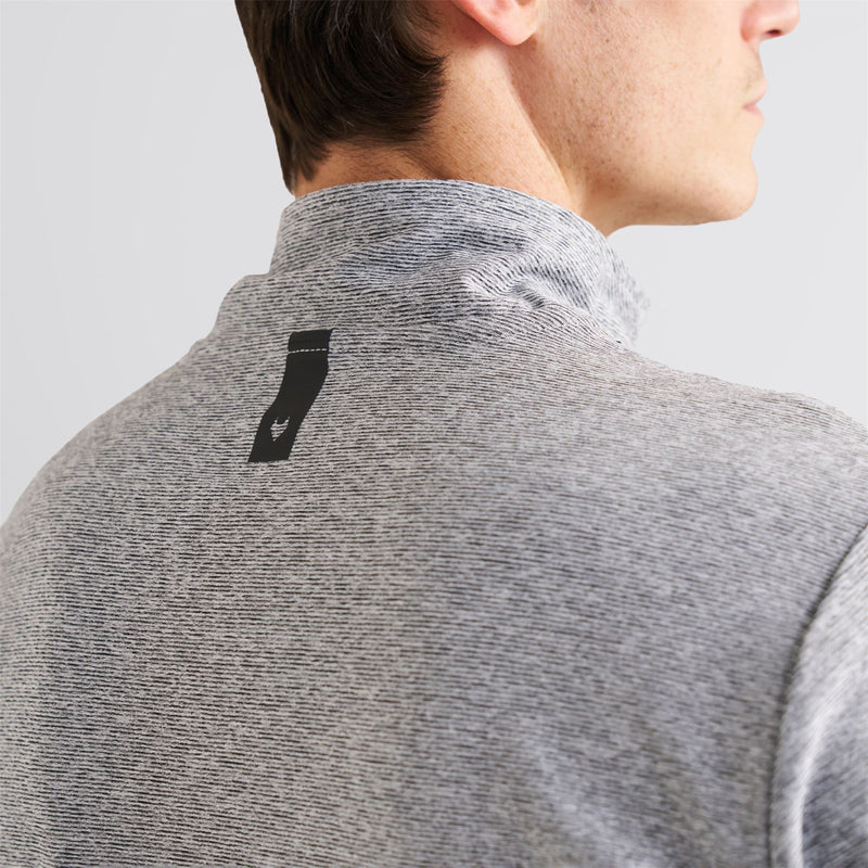 Panelled Mesh Quarter Zip Mid Layer Sage