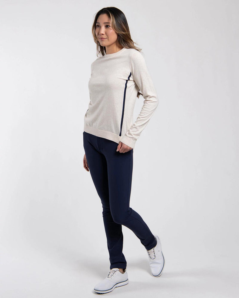 Crew Neck Sweater Alabaster/Atlanta Blue