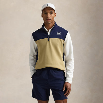RLX Half Zip Crest Mock Neck Mid Layer Refined Navy Multi