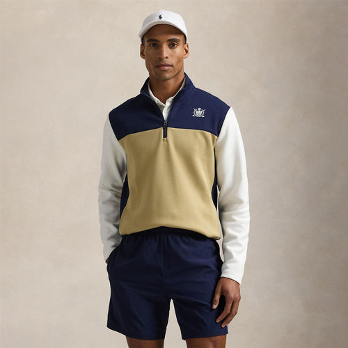 RLX Half Zip Crest Mock Neck Mid Layer Refined Navy Multi
