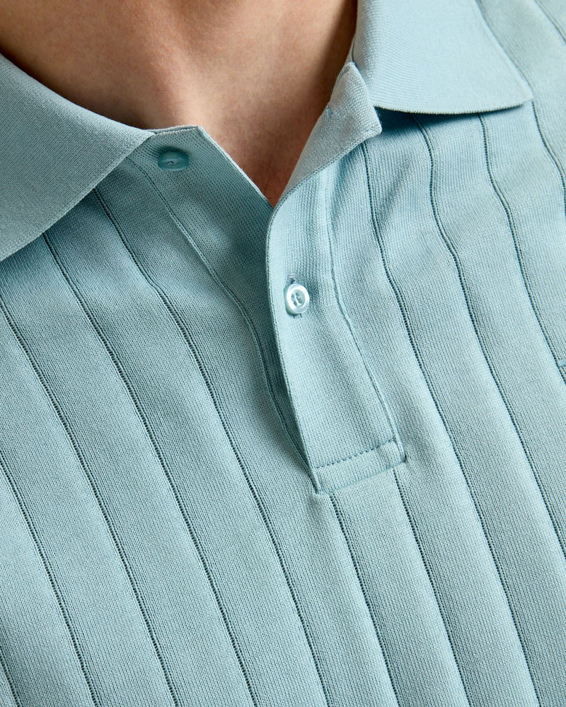 Simon Stripe Polo Forget-Me-Not