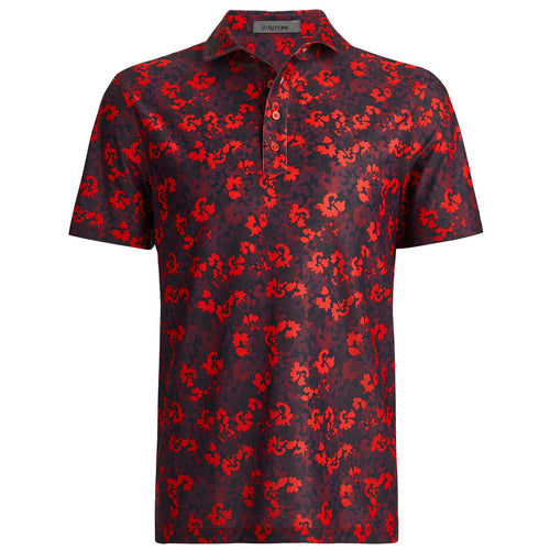 Micro Floral Tech Pique Polo Poppy - AW24