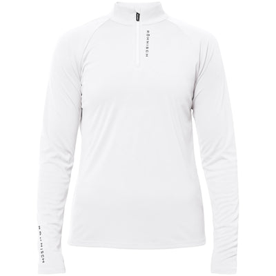 Womens Addy Regular Fit Langarm-Poloshirt mit Reißverschluss Weiß - 2024