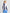 Emelia Half Zip Mid Layer Jacket White/Atlanta Blue