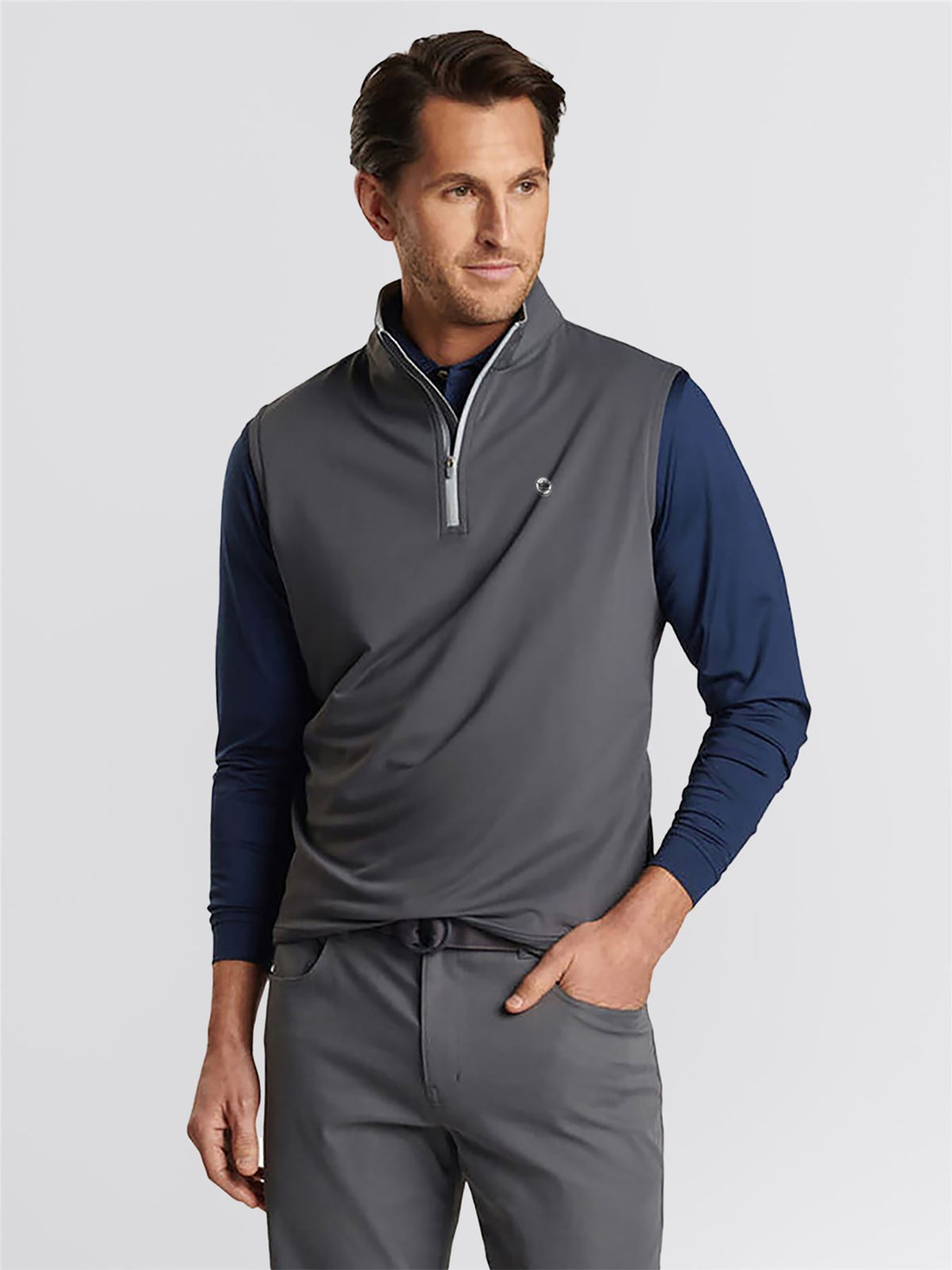 Galway Stretch Loop Ty Quarter Zip Vest Iron