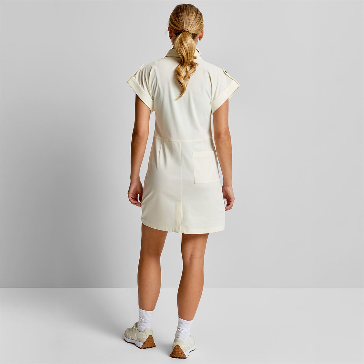 Sleeve Rolled Dress Cream