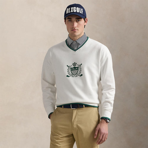 RLX Crest Logo Sweatshirt Ceramic White/Kelly Green