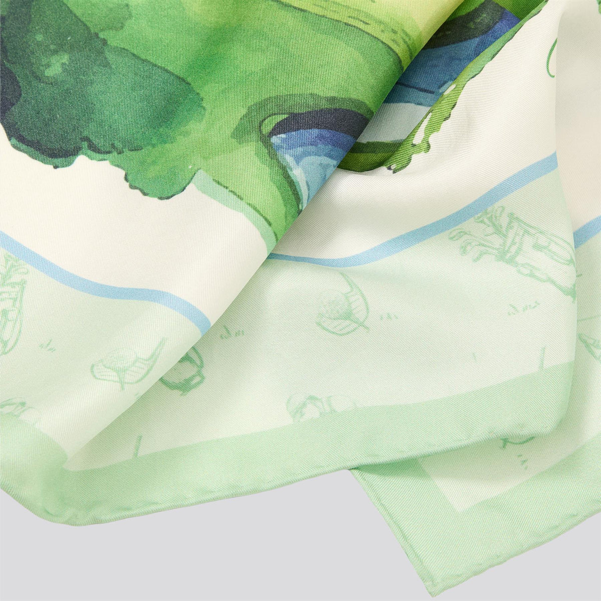 Handcrafted Silk Scarf Green